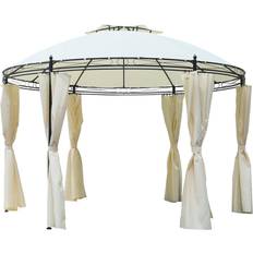 OutSunny Garden & Outdoor Environment OutSunny 11.5' Steel Patio Gazebo Canopy with Double Cream