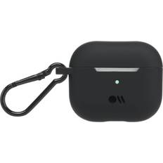 Étui pour casque audio Accessoires pour casques audio Case-Mate Coque Pour Airpods 3 Silicone Avec Accrochage Métallique Noir