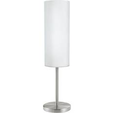 Eglo Hvid Bordlamper Eglo Troy White/Brushed Steel Bordlampe 46cm