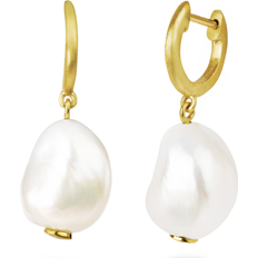 Aura Grande Hoop - Gold/Pearls