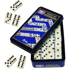 Tin double 28 pcs Double Six 6 Dominoes Set Tin Box Traditional Board Travel Game Toy