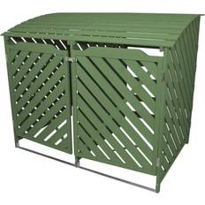 Contenitori per Bidoni MonsterShop Double Green Wheelie Bin Wooden Storage Shed Store (Superficie edificio )