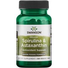 Spirulina' tabletter Swanson Spirulina & Astaxanthin Økologisk 120 Tabletter