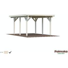 Carport med redskabsrum Palmako Karl carport hvid grundbehandlet tag (Areal )