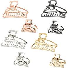 Large Metal Hair Claw Clips Set 8PCS Hollow Hair Catch with 4 Colors 3