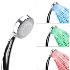 Argento Set doccia con asta e doccette Beliani Spruzzino Da Doccia Illuminato A Led 3 Colori Argento