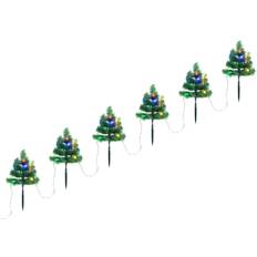 Buitenverlichting Kerstlampen vidaXL Tuinpadkerstbomen 6 st meerkleurige LED 45 cm PVC