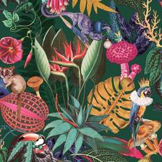 World of Wallpaper Wonderland Tropical Wallpaper Emerald Green Holden WOW036