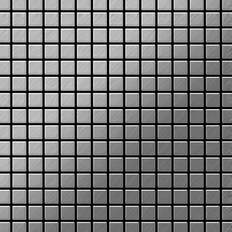 Alloy - Mosaic tile massiv metal Stainless Steel brushed grey 1.6mm thick