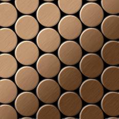 Alloy Alloy - Mosaic tile massiv metal Titanium Amber brushed copper 1.6mm thick