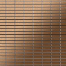 Alloy - Mosaic tile massiv metal Titanium Amber brushed copper 1.6mm thick Cabin-Ti-AB