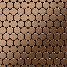 Mosaic tiles Alloy Alloy - Mosaic tile massiv metal Titanium Amber brushed copper 1.6mm thick Dollar-Ti-AB