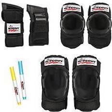 Black Skateboard Accessories Wipeout Protective Pad Set Black, Age 5