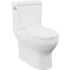 Toilets Swiss Madison Classe 2-piece 1.28 GPF Single Flush Elongated Toilet in. Glossy White Seat Included