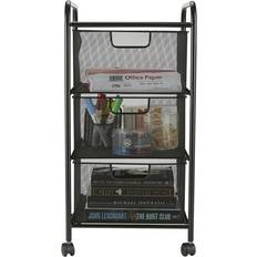 Letter Trays Mind Reader Black 3 Mesh Rolling Cart