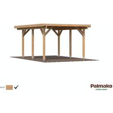 Carport med redskabsrum Palmako Karl carport brun grundbehandlet tag 11,7 (Areal )