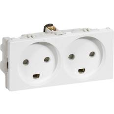 Schneider Electric LK Fuga stikkontakt med jord, 2 moduler - hvid