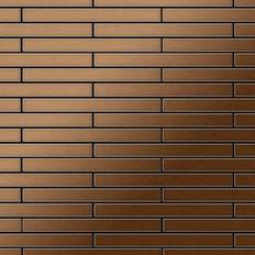 Alloy - Mosaic tile massiv metal Titanium Amber brushed copper 1.6mm thick Avenue-Ti-AB