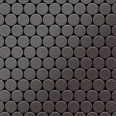 Alloy Alloy - Mosaic tile massiv metal Titanium Smoke brushed dark grey 1.6mm thick Dollar-Ti-SB