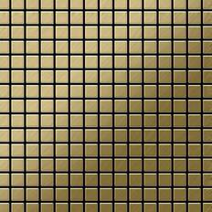 Tiles Alloy Alloy - Mosaic tile massiv metal Titanium Gold brushed gold 1.6mm thick Mosaic-Ti-GB