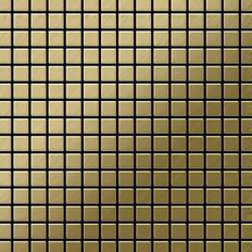 Gold Mosaic tiles Alloy - Mosaic tile massiv metal Titanium Gold brushed gold 1.6mm thick Mosaic-Ti-GB