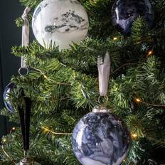 Grey Christmas Tree Ornaments Crossland Grove Gallery Interiors Set of 6 Marbled Bauble Grey Christmas Tree Ornament