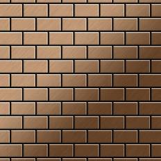 Tiles Alloy Mosaic tile massiv metal Titanium Amber brushed copper 1.6mm thick House-Ti-AB