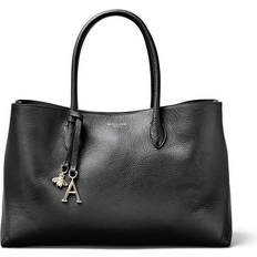 Aspinal of London Ladies Black Italian Full-Grain Leather Tote Bag