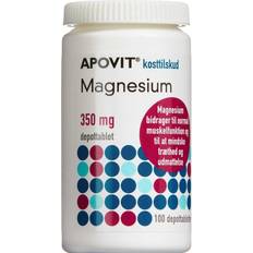 Magnesium depottabletter Apovit magnesium 350mg depot Kosttilskud 100 100 stk