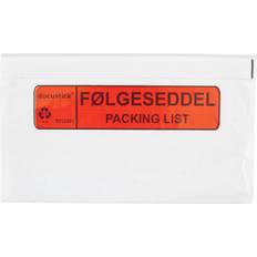 Kuverter Følgeseddellomme 225x122mm M/tryk følgeseddel (1000)