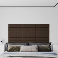 Akoestische Panelen vidaXL Wandpanelen 12 St 1 08 M² 60x15 Cm Kunstleer Bruin