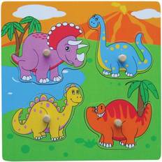 Dinosaurer Knoppuslespil Viga Dinosaurs 4 Pieces