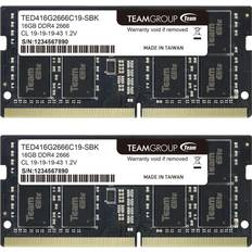 TeamGroup SO-DIMM DDR4 RAM Memory TeamGroup Elite SO-DIMM DDR4 2666MHz 2x16GB (TED432G2666C19DC-S01)