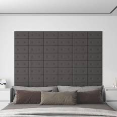 Akoestische Panelen vidaXL Wandpanelen 12 St 0.54 M² 30x15 Cm Kunstleer Grijs