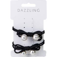 Dazzling Hår 2-pack Hair Ties Bow Black