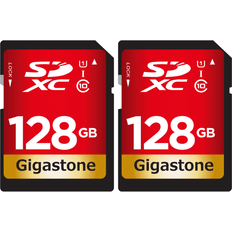 Gigastone Dane-Elec Class 10 UHS-I U1 SDXC Cards, 128GB, Pack Of 2 Cards