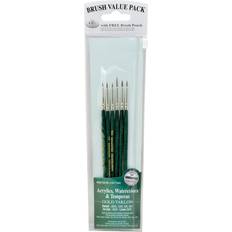 Silver Painting Accessories Royal Value Pack Brush Sets-Taklon Detail 6/Pkg