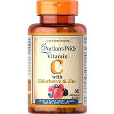 Puritan's Pride Vitamin C with Elderberry & Zinc for Immune System Support, Chewables, Count