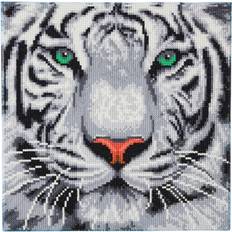 Craft Buddy White Tiger Face DIY Crystal Art Canvas Kit