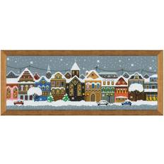 Riolis Christmas City Telpakket Kruissteek 23 x 8 Zweigart 14 Stuks Donkergrijs AIDA 17 Kleuren