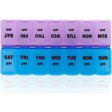 Muletas y Ayudas Médicas Apex Weekly Pill Organizer, Twice-a-Day, 1 Pill Organizer (Colors May Vary)