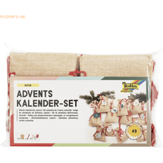 Julkalender påsar Folia folia 63121 – Adventskalender set med väska i jutelook, snöre 2 m lång, 24 påsar vardera 10 x 13 cm stor och 24 nummerhängen, för små överraskningar i adventet