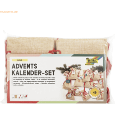 M&m julekalender folia 63121 – Adventskalender set med väska i jutelook, snöre 2 m lång, 24 påsar vardera 10 x 13 cm stor och 24 nummerhängen, för små överraskningar i adventet