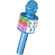 Karaokemaskin Ankuka Karaoke trådlös mikrofon, An dansande LED-lampor handhållen karaokemaskin, hem KTV-spelare