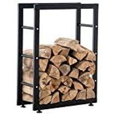 Cheminées CLP Firewood Stand Keri V2 I Made Of Black Metal I Firewood Rack With