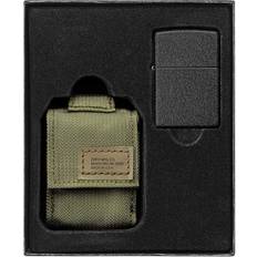 Zippo OD Green Tactical Pouch and Black Crackle Windproof Lighter Gift Set