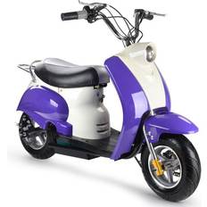 Head Lights Electric Vehicles MotoTec 24v Electric Moped Purple