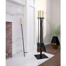 Black and gold furniture set Southern Enterprises Vancedale Gold and black Fireplace Tool, Set of Four