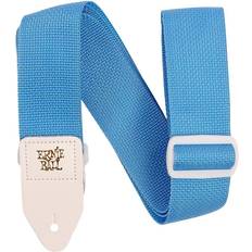 Ernie Ball Polypro White Leather Guitar Strap Soft Blue