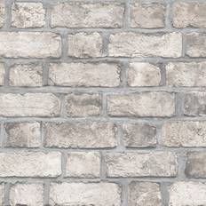 Wallpapers Norwall Farmhouse Brick Taupe Wallpaper
